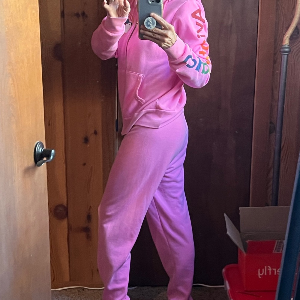 NEW…Aviator Nation pink sweatsuit size small and xsmall